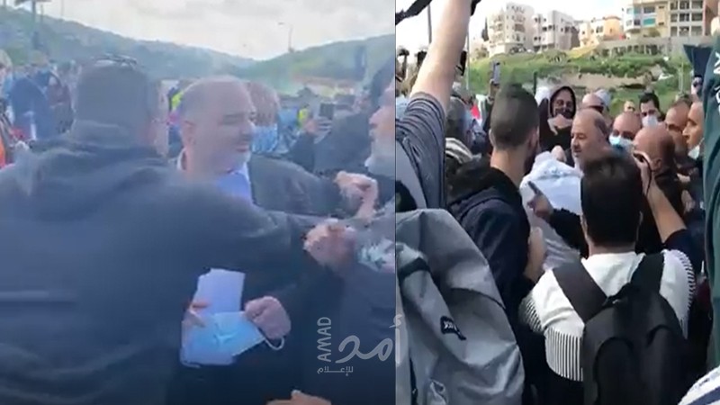 أهالي أم الفحم يطردون ممثل القائمة الإخوانية منصور عباس بعد  الاعتداء عليه - فيديو