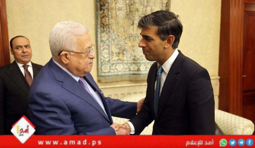 الرئيس عباس يلتقي مع رئيس الوزراء البريطاني ريشي سوناك في القاهرة