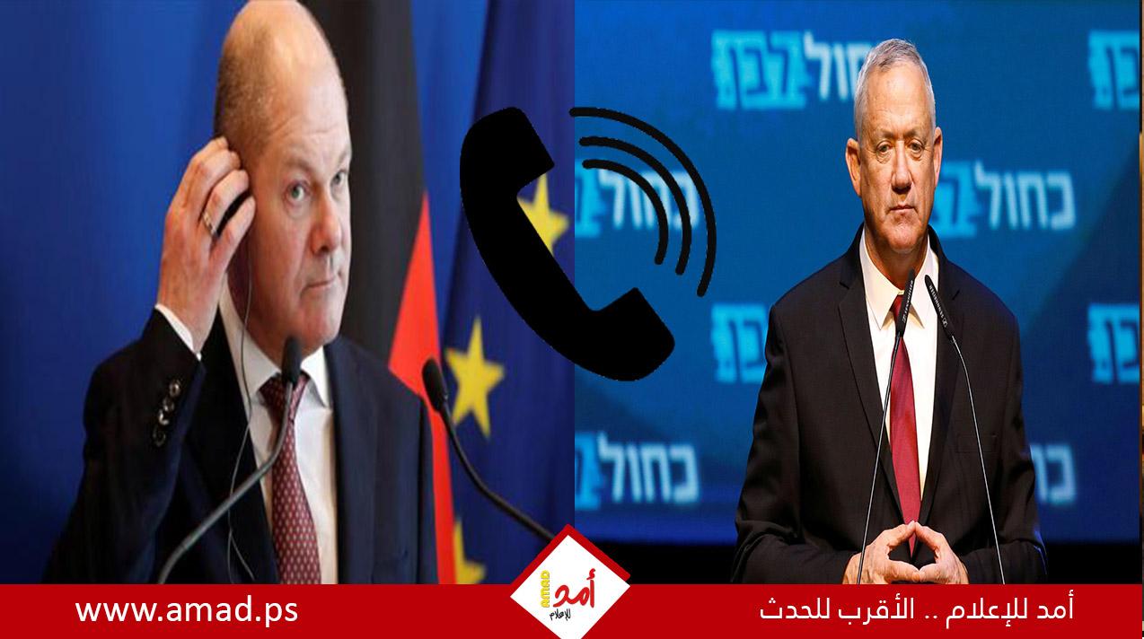 شولتس يجري اتصالا هاتفيا مع غانتس مشددا على ضرورة حماية المدنيين في غزة