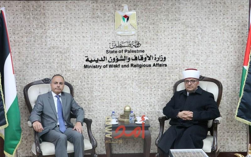 البكري يلتقي السفير سليمان ويشيد بدور مصر الداعم للقضية الفلسطينية