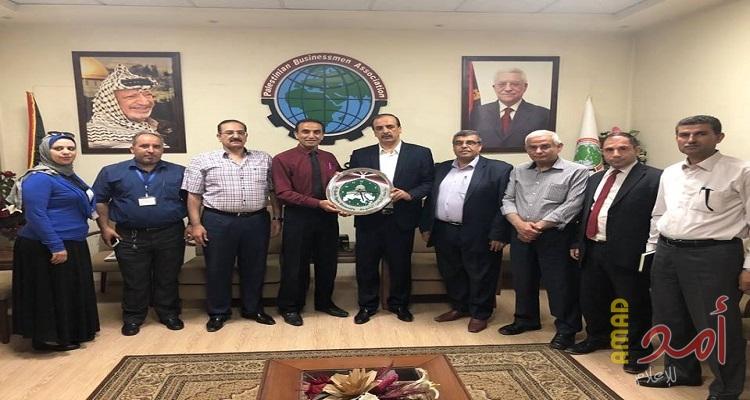 جمعية رجال الاعمال تستقبل وفداً من جامعة القدس المفتوحة بغزة
