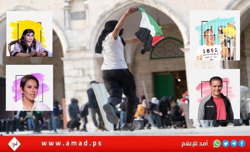 في ضيافة "أمد"..فنانون ولاعبون مصريون ينددون بجرائم الاحتلال في الأقصى