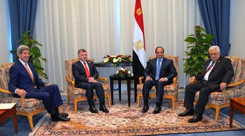 لقاء رباعي يضم السيسي وكيري وعباس وعبدالله الثاني