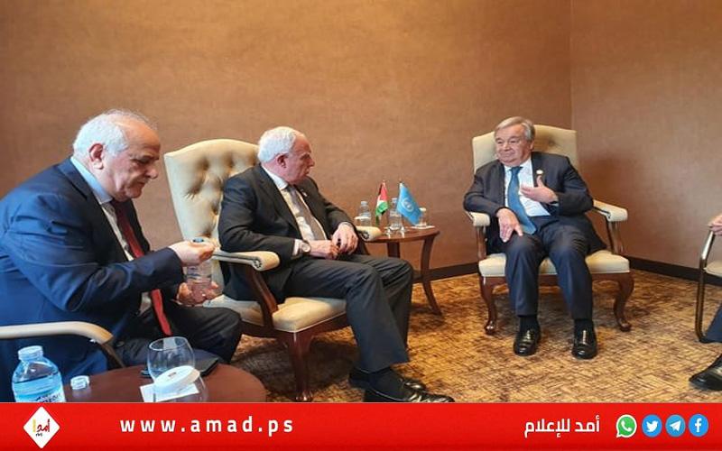 المالكي يبحث مع غوتيريش حشد الدعم الدولي لإنهاء الاحتلال