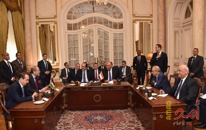 بيان القاهرة الثلاثي يؤكد على: إنهام الانقسام الفلسطيني وتنسيق المواقف من أجل استئناف عملية السلام