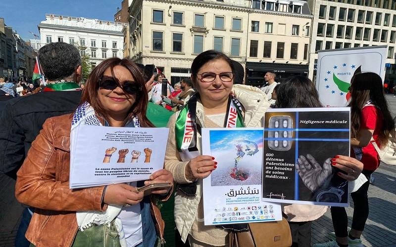 بروكسل: الاتحاد النسائي الأوروبي الفلسطيني يشارك بالوقفة التضامنية مع الأسرى الفلسطينيين