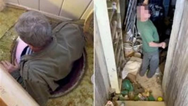 سيدة تكتشف قنابل وأغذية تحت منزلها  - فيديو
