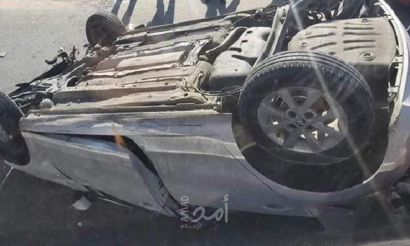 اصابات اثر انقلاب سيارة في غزة