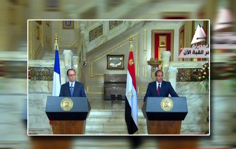 السيسي يؤكد ضرورة إقامة دولة فلسطينية..وهولاند: لدي مبادرة لحل الصراع