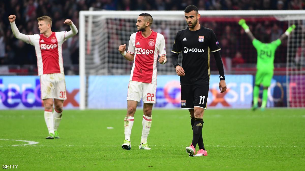 أياكس يضع قدما في نهائي الدوري الأوروبي على حساب أولمبيك ليون