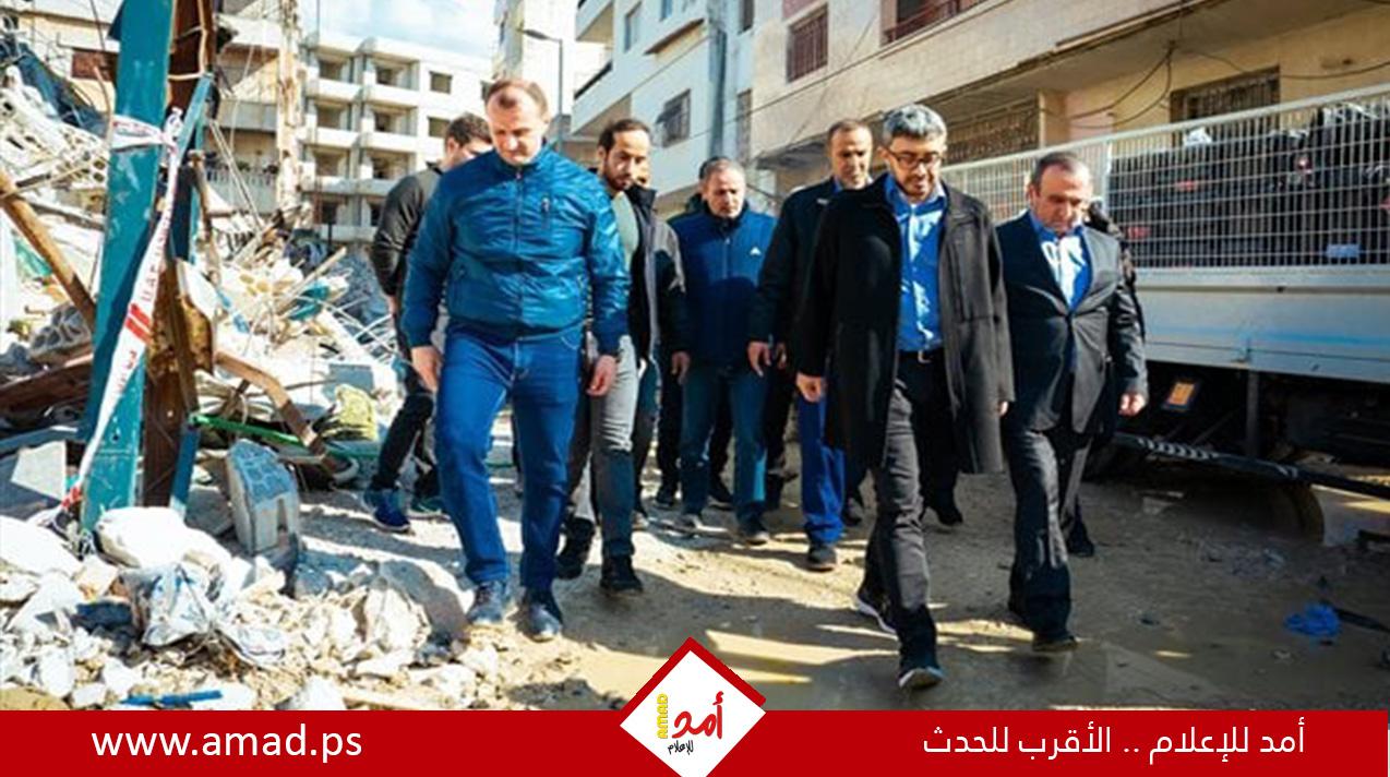 وزير خارجية الإمارات يزور المناطق التركية المتضررة من الزلزال