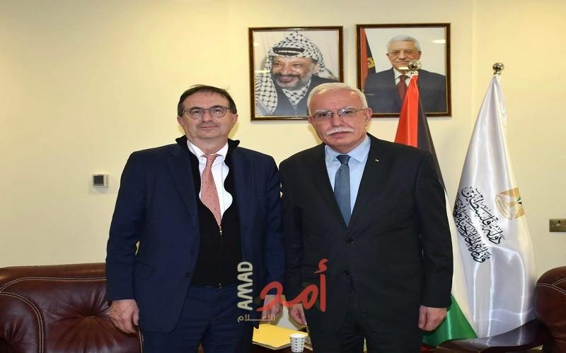 وزير الخارجية الفلسطيني يلتقي  المبعوث السويسري للشرق الأوسط وشمال إفريقيا