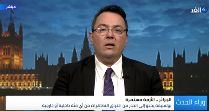 بالفيديو " العيناني": الشارع انتفض بسلمية.. ورسالة "بوتفليقة" تحمل الأمل للجميع