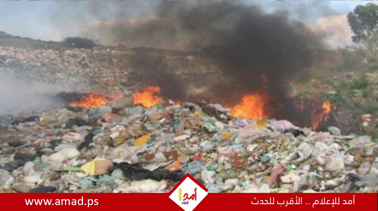 بلدية غزة تسيطر على حريق مكب النفايات