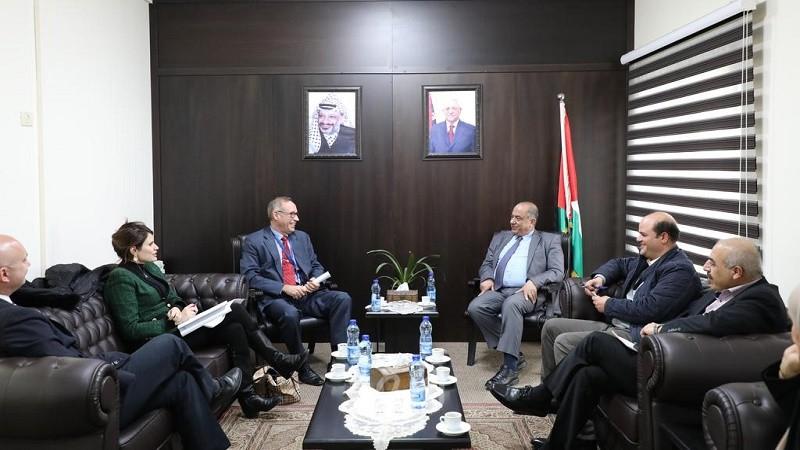 الشلالدة يبحث مع بعثة الشرطة الأوروبية التعاون ودعم تنفيذ الخطة الاستراتيجية لقطاع العدالة