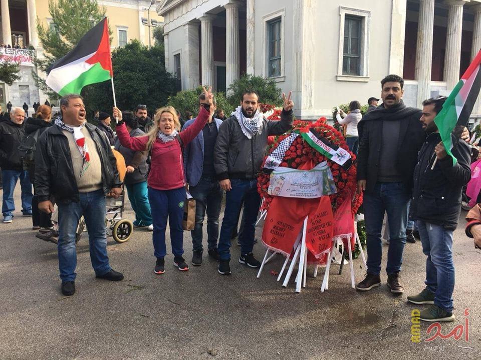 بالصور..وفد من التيار الإصلاحي لحركة فتح يضع إكاليل الزهور على نصب الشهداء فى اليونان