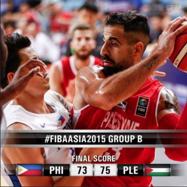 فوز منتخب فلسطين لكرة السلة على الفلبين في أول مباريات كأس آسيا 2015