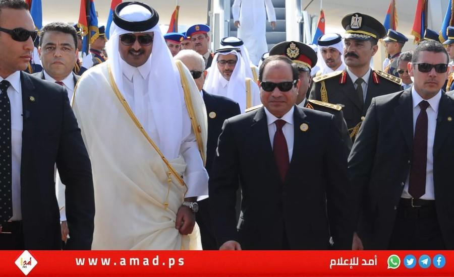 السيسى يوجه الشكر لـــ "تميم" لجهوده مع مصر لإتمام الهدنة في غزة