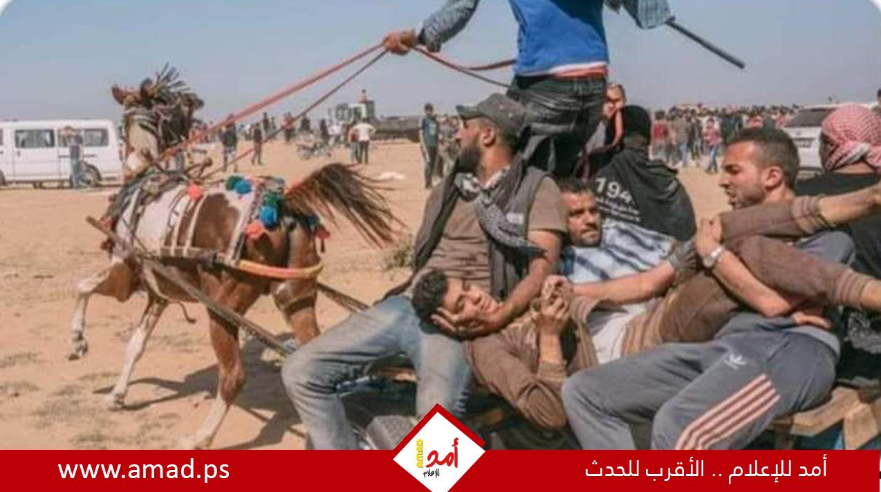 إصابات بالرصاص والاختناق خلال قمع قوات الاحتلال مسيرة  شرق غزة - صور