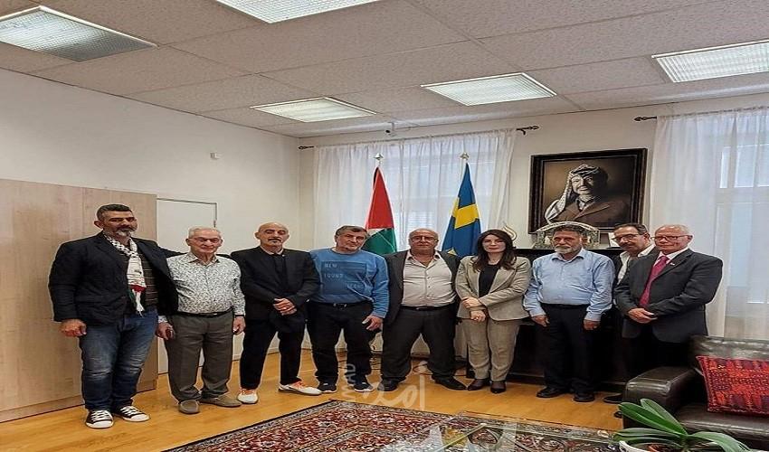 الهيئة الإدارية لاتحاد عمال فلسطين فرع السويد تلتقي السفيرة محيسن