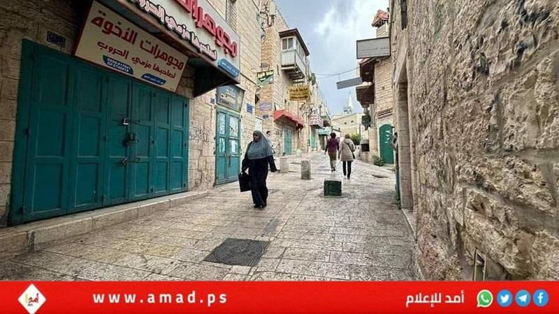 إضراب شامل يعم بيت لحم حداداً على روح الشهيد "مصطفى صباح"- صور
