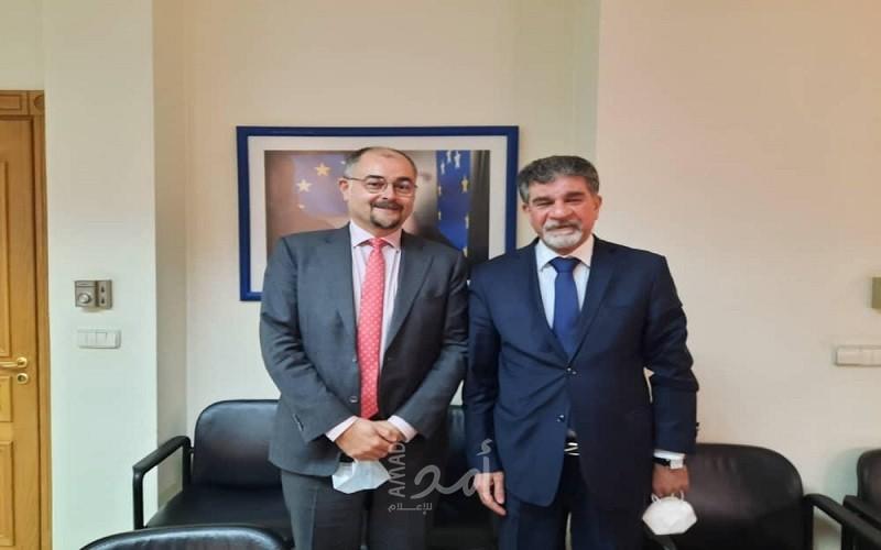السفير عبد الهادي يطلع القائم بأعمال بعثة الاتحاد الأوروبي لسوريا على آخر المستجدات