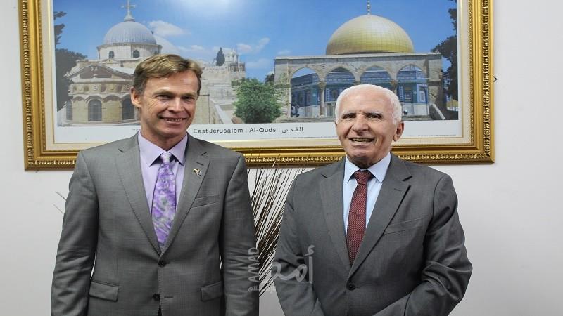 الأحمد يبحث مع ممثل الاتحاد الأوروبي الخطوات الإسرائيلية لضم أراض فلسطينية