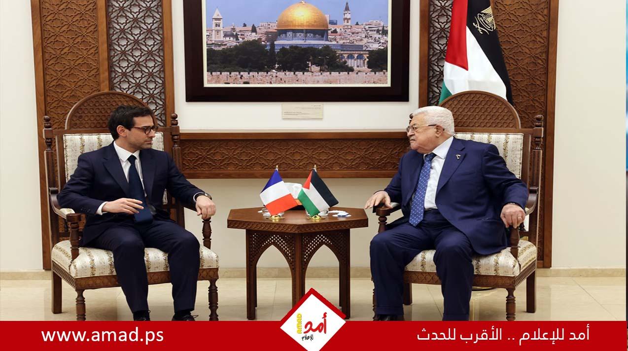الرئيس عباس يستقبل وزير الخارجية الفرنسي