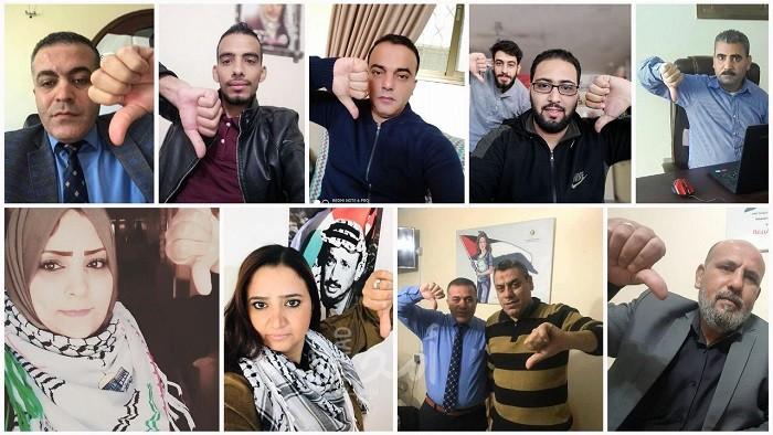 صحفيون فلسطينيون يسخرون بطريقتهم من تصريحات "بومبيو" بشأن المستوطنات- صور