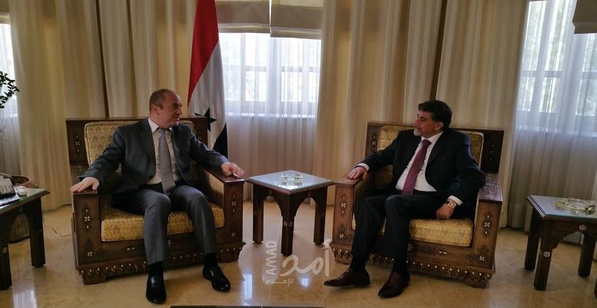 السفير عبد الهادي يبحث مع وزير السياحة السوري آخر تطورات القضية الفلسطينية