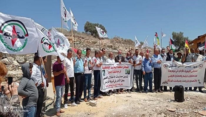 جبهة النضال الشعبي تحيي ذكرى انطلاقتها بوقفة تضامن مع أهالي قرية فراسين