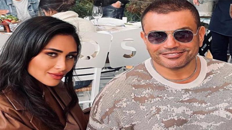 شاهد.. أحدث ظهور لـ عمرو دياب مع إنجي كيوان