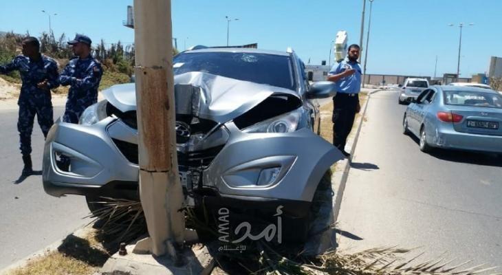 إصابة بحادث مروري وسط قطاع غزة