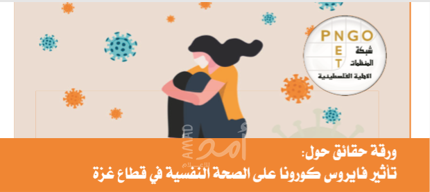 شبكة المنظمات الأهلية تصدر ورقة حقائق حول تأثير فيروس كورونا على الصحة النفسية في قطاع غزة