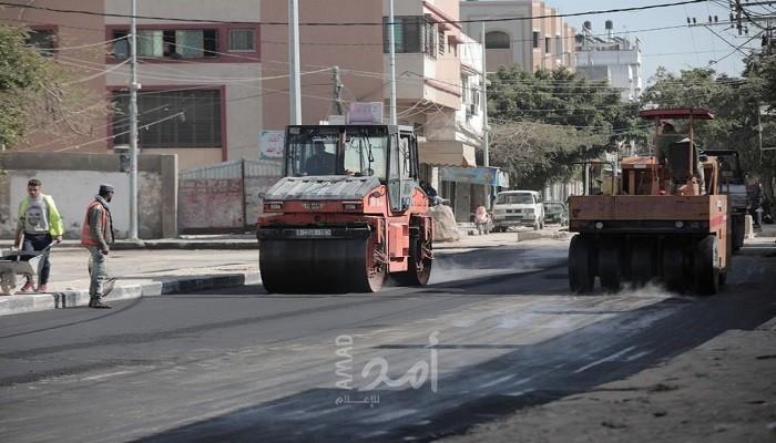 بلدية غزة ترصف المقطع الأخير من شارع المنصورة بحي الشجاعية