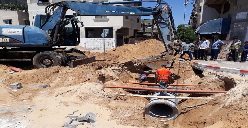 بلدية غزة تشرع بتنفيذ مشروع لتصريف مياه الأمطار في المناطق الأكثر سخونة