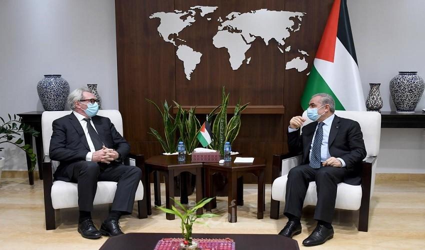 اشتية يبحث مع المبعوث النرويجي التحضير لاجتماع المانحين القادم