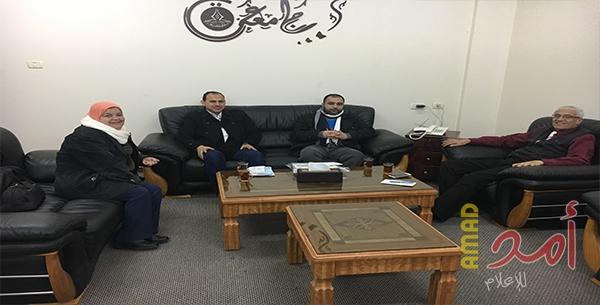 وفد مؤسسة إبداع يزور جامعة غزة والمؤسسة الكندية