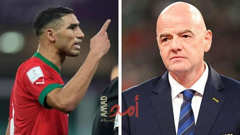 ماذا قال أشرف حكيمي لإنفانتينو أثناء مشادتهما بعد مباراة المغرب وكرواتيا؟