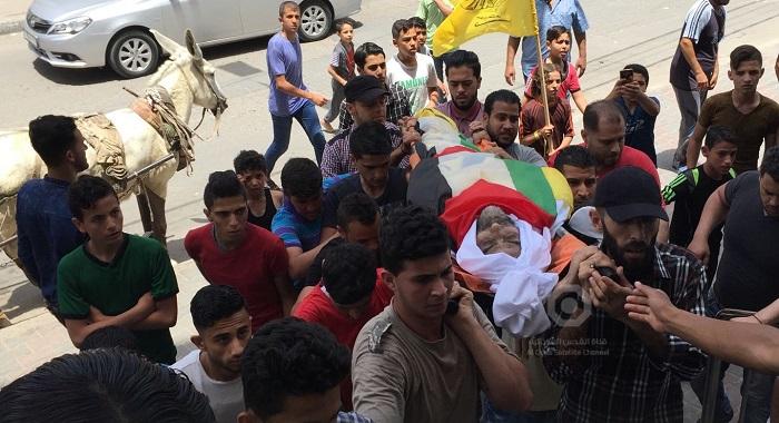 تشييع جثمان الشهيد "معين الساعي" بغزة