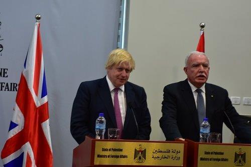 وزير خارجية بريطانيا "جونسون" لــ "المالكي": القدس يجب أن تظل عاصمة مشتركة لإسرائيل والدولة الفلسطينية