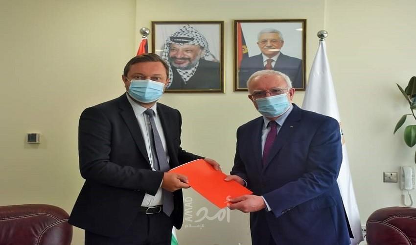 ‎المالكي يتسلم أوراق اعتماد ممثل مملكة الدنمارك الجديد لدى دولة فلسطين