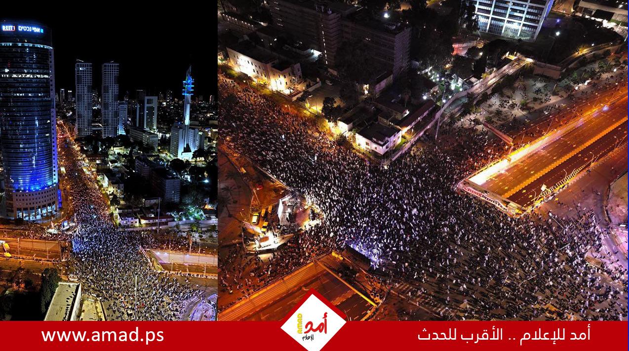 آلاف الإسرائيليين يتظاهرون ضد حكومة نتنياهو وخطة ليفين.. فيديو وصور