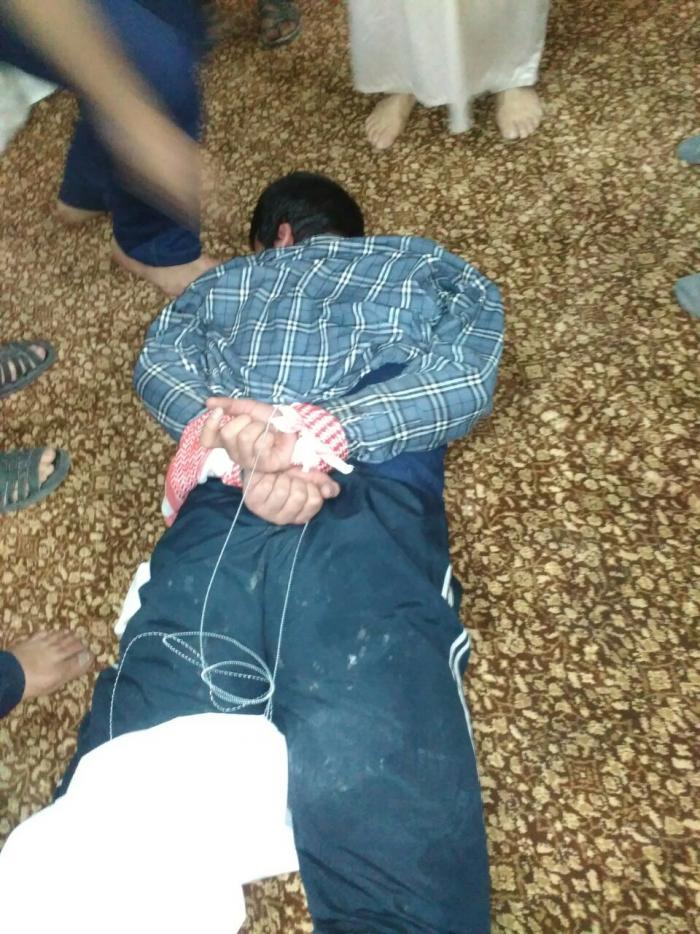 لحظة اعتقال المشتبه به