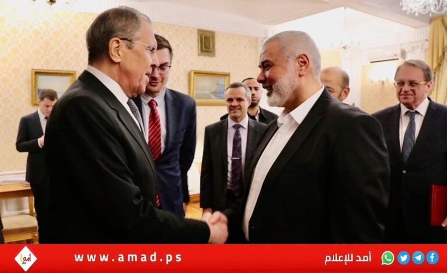 لافروف يستقبل وفد حركة "حماس" برئاسة إسماعيل هنية