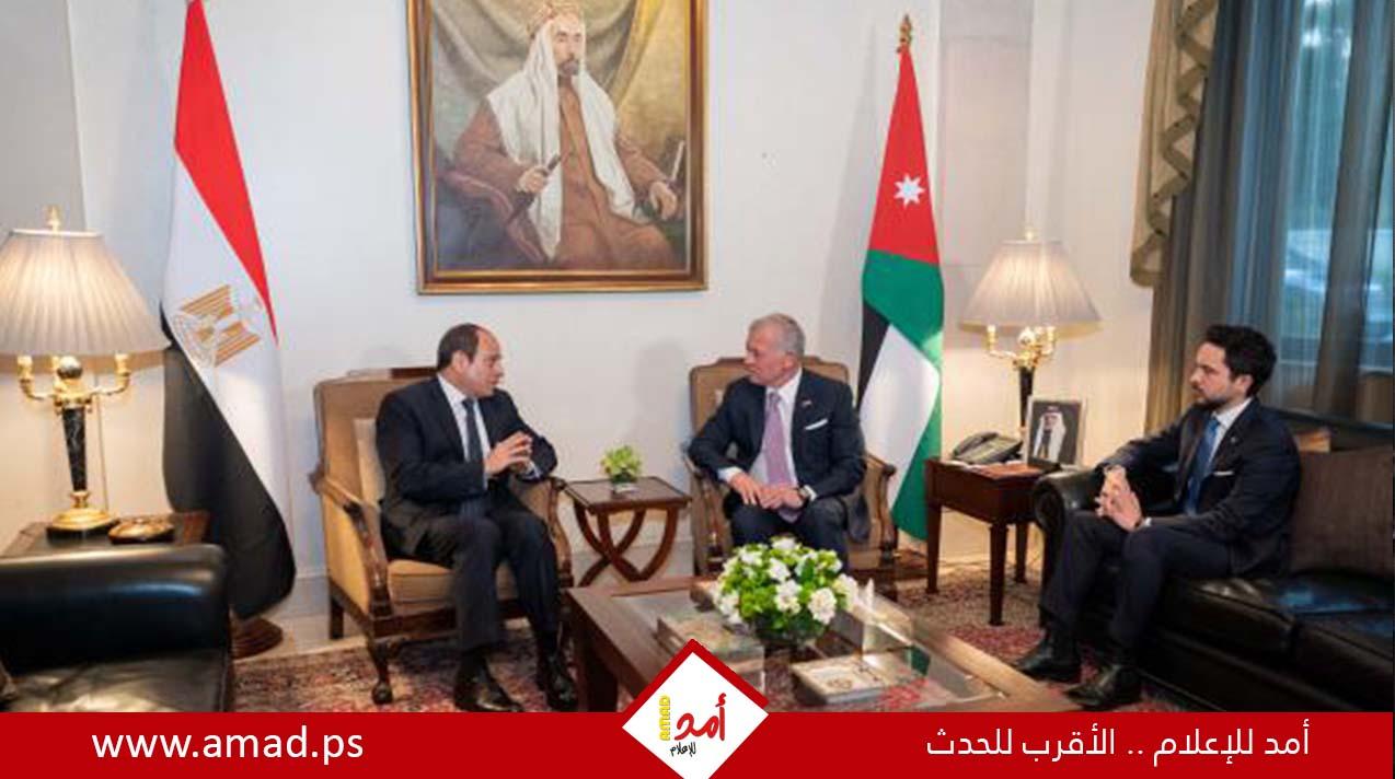 الملك عبدالله والرئيس السيسي يؤكدان رفض أي عمل عسكري إسرائيلي في رفح