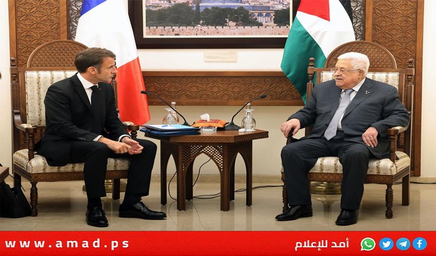 خلال استقباله ماكرون..عباس: نطالب بوقف فوري للعدوان على شعبنا وعقد مؤتمر دولي للسلام