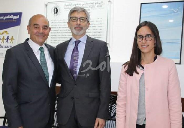 بالصور.. مدير المركز الفلسطيني لحقوق الانسان "الصوراني" يلتقي وفوداً دولية 