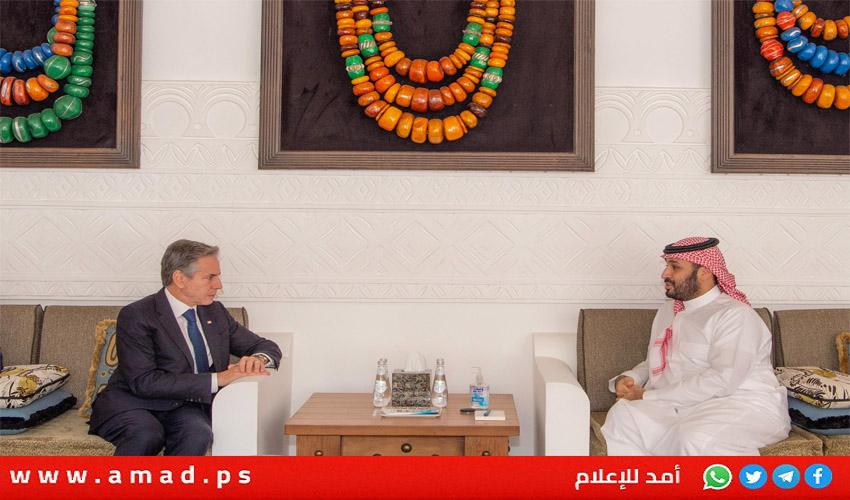 خلال لقاء بلينكن...بن سلمان: وقف التصعيد والعمل للتوصل لتهدئة  ورفع الحصار عن غزة