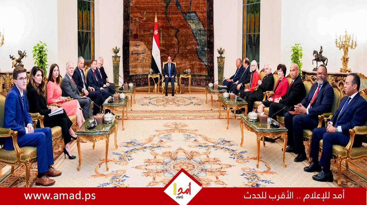 السيسى لــ قيادات الكونجرس الأمريكى: نرفض استهداف المدنيين والعقاب الجماعي للفلسطينيين